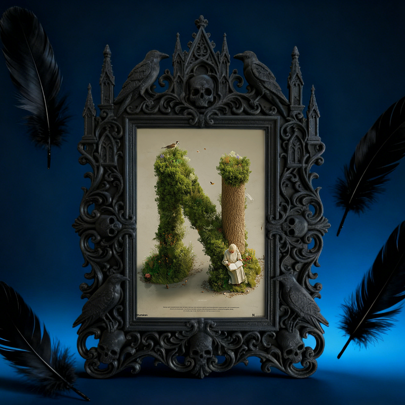Top-rated Gothic Dark-style Photo Frame | Witchy Halloween Costume Shop Decor, Photo Ornament, Wall-mountable & Tabletop, Waterproof Holiday