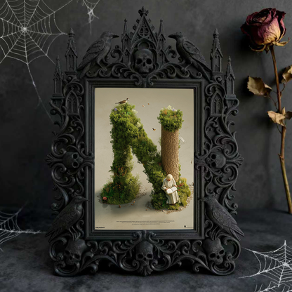 Top-rated Gothic Dark-style Photo Frame | Witchy Halloween Costume Shop Decor, Photo Ornament, Wall-mountable & Tabletop, Waterproof Holiday