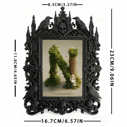 Top-rated Gothic Dark-style Photo Frame | Witchy Halloween Costume Shop Decor, Photo Ornament, Wall-mountable & Tabletop, Waterproof Holiday