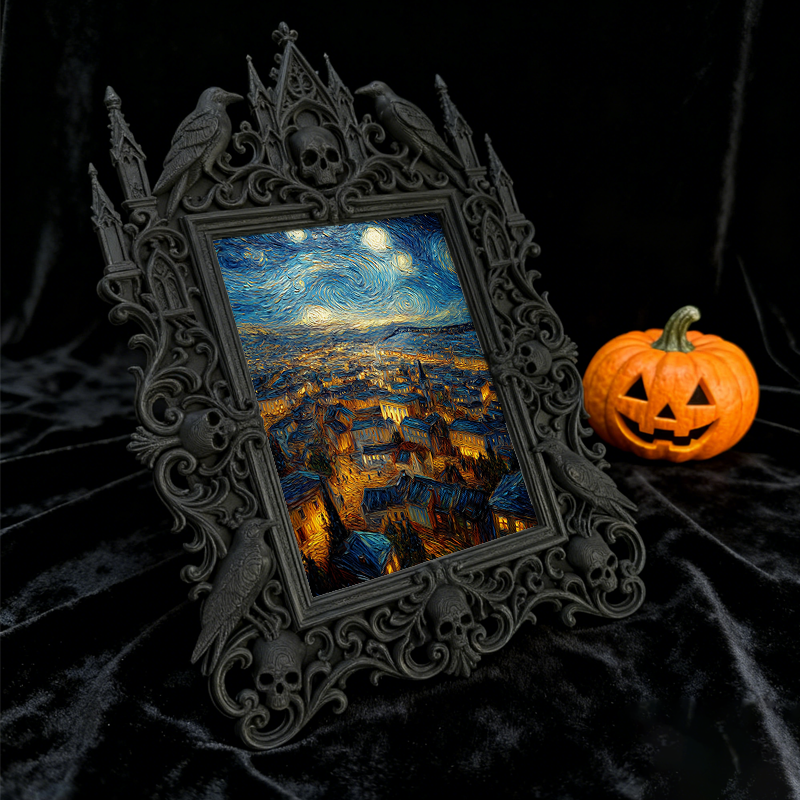 Bestseller Gothic Dark-style Photo Frame | Dark Academia Stationery Shop Shelf Decor, Photo Ornament, Wall/Table Dual-use, Waterproof Office