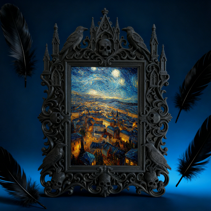 Bestseller Gothic Dark-style Photo Frame | Dark Academia Stationery Shop Shelf Decor, Photo Ornament, Wall/Table Dual-use, Waterproof Office