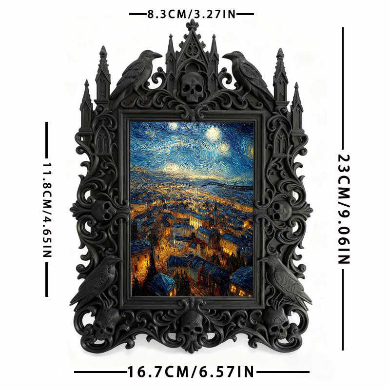 Bestseller Gothic Dark-style Photo Frame | Dark Academia Stationery Shop Shelf Decor, Photo Ornament, Wall/Table Dual-use, Waterproof Office