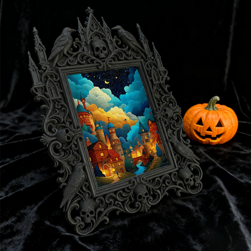 Premium Gothic Dark-style Photo Frame | Magical Potion Shop Counter Decor, Photo Ornament, Wall-mountable & Tabletop, Waterproof Plastic Fra