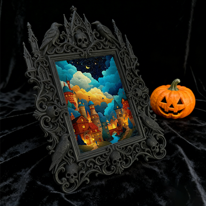 Premium Gothic Dark-style Photo Frame | Magical Potion Shop Counter Decor, Photo Ornament, Wall-mountable & Tabletop, Waterproof Plastic Fra