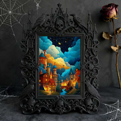 Premium Gothic Dark-style Photo Frame | Magical Potion Shop Counter Decor, Photo Ornament, Wall-mountable & Tabletop, Waterproof Plastic Fra