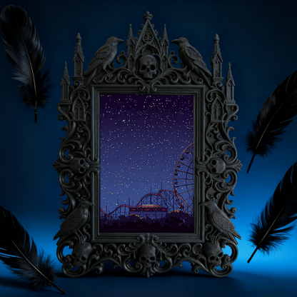 Stylish Gothic Dark-style Photo Frame | Gothic Pet Grooming Shop Display, Photo Ornament, Wall-mountable & Tabletop, Waterproof Scratch-resi