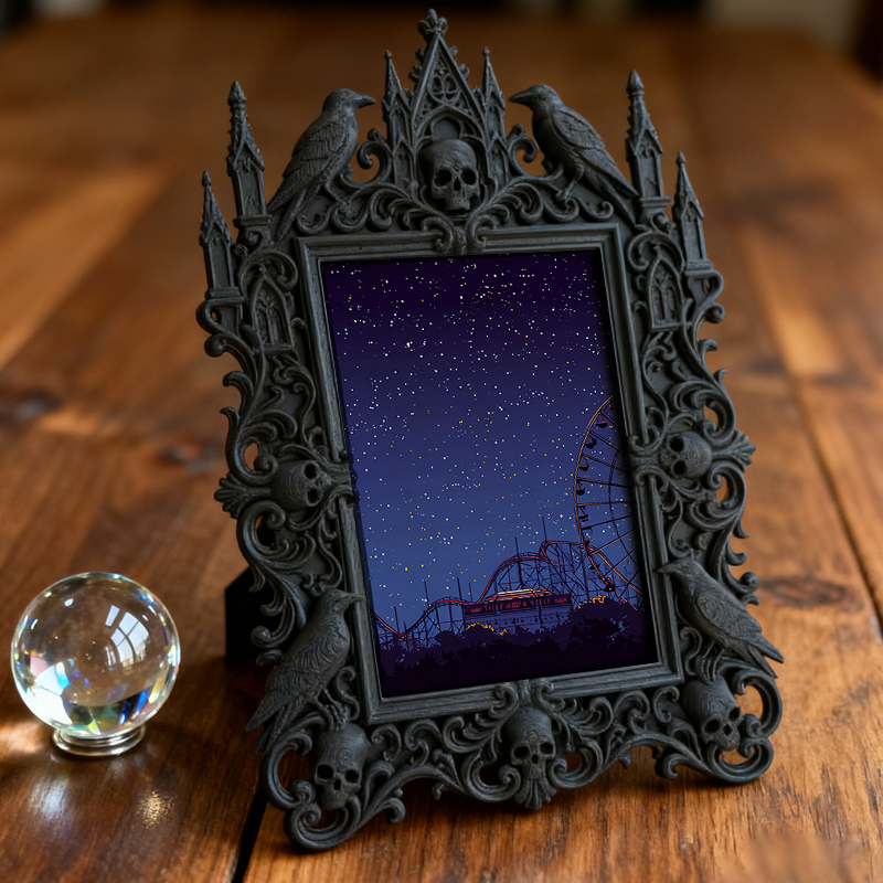Stylish Gothic Dark-style Photo Frame | Gothic Pet Grooming Shop Display, Photo Ornament, Wall-mountable & Tabletop, Waterproof Scratch-resi