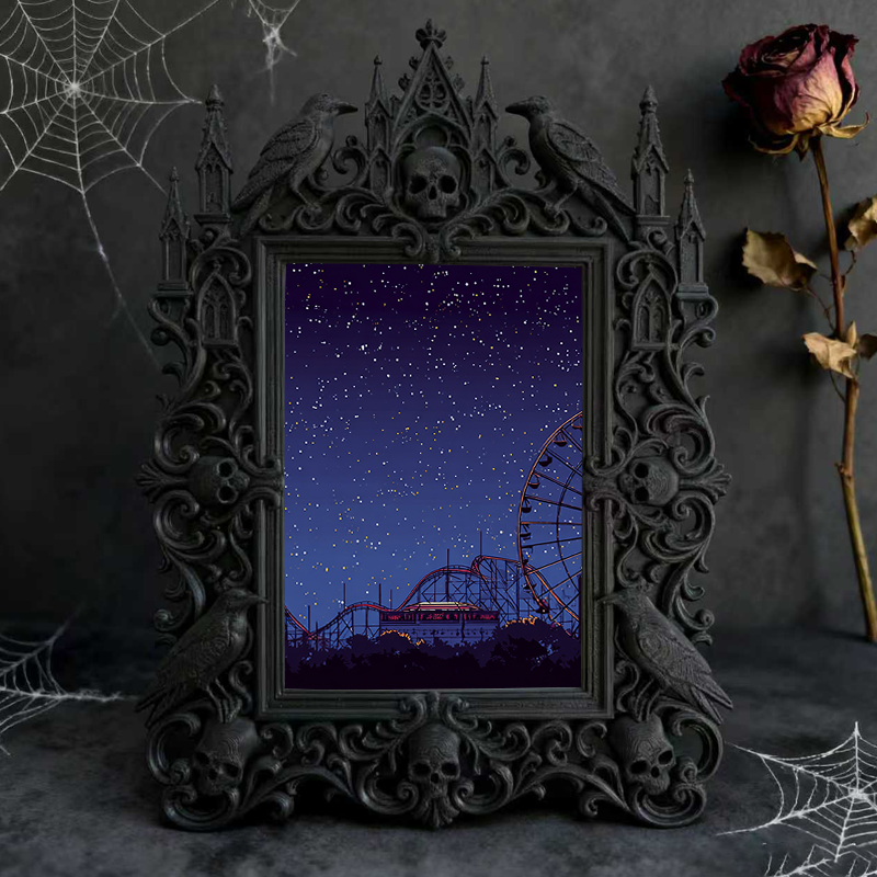 Stylish Gothic Dark-style Photo Frame | Gothic Pet Grooming Shop Display, Photo Ornament, Wall-mountable & Tabletop, Waterproof Scratch-resi