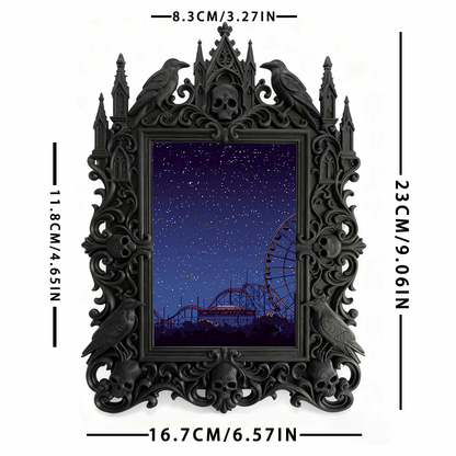 Stylish Gothic Dark-style Photo Frame | Gothic Pet Grooming Shop Display, Photo Ornament, Wall-mountable & Tabletop, Waterproof Scratch-resi