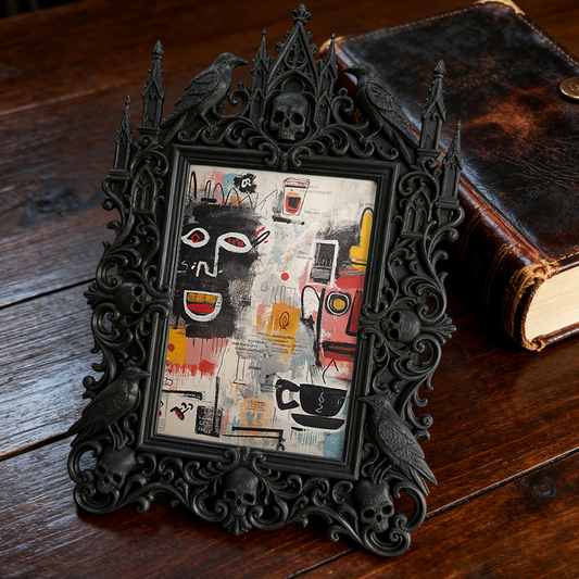 Bestseller Gothic Dark-style Photo Frame | Occult Bookstore Shelf Decor, Photo Ornament, Wall-mountable & Tabletop, Waterproof Lightweight F