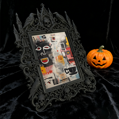 Bestseller Gothic Dark-style Photo Frame | Occult Bookstore Shelf Decor, Photo Ornament, Wall-mountable & Tabletop, Waterproof Lightweight F
