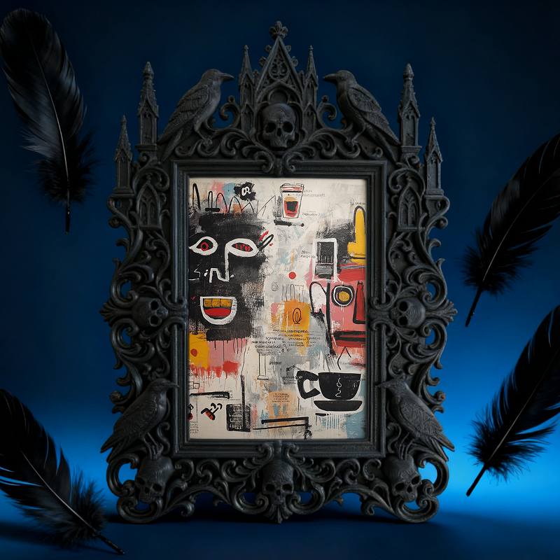 Bestseller Gothic Dark-style Photo Frame | Occult Bookstore Shelf Decor, Photo Ornament, Wall-mountable & Tabletop, Waterproof Lightweight F