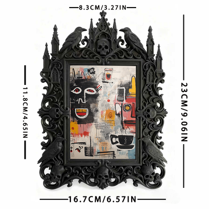 Bestseller Gothic Dark-style Photo Frame | Occult Bookstore Shelf Decor, Photo Ornament, Wall-mountable & Tabletop, Waterproof Lightweight F