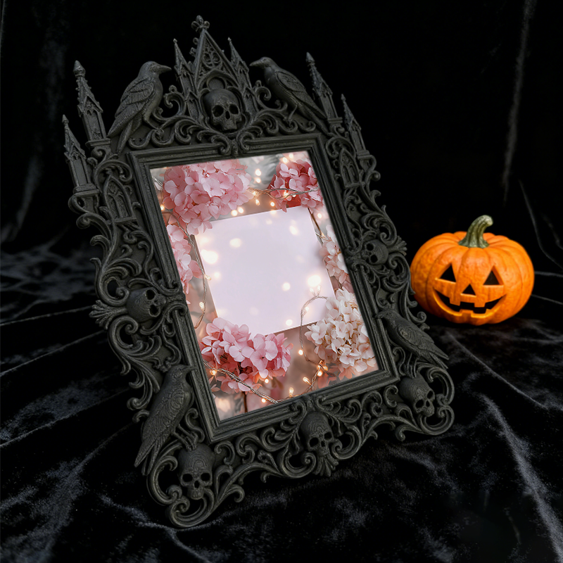 Luxury Gothic Dark-style Photo Frame | Gothic-style Tattoo Flash Shop Decor, Photo Ornament, Wall-mountable & Tabletop, Waterproof Matte Pla