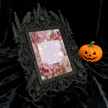 Luxury Gothic Dark-style Photo Frame | Gothic-style Tattoo Flash Shop Decor, Photo Ornament, Wall-mountable & Tabletop, Waterproof Matte Pla