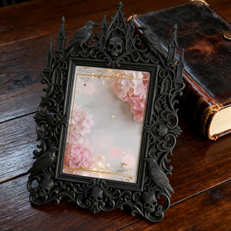 Trendy Gothic Dark-style Photo Frame | Dark Academia Dorm Door Decor, Photo Ornament, Dual-use Display, Waterproof Compact Frame