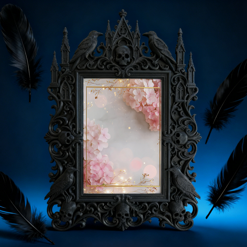Trendy Gothic Dark-style Photo Frame | Dark Academia Dorm Door Decor, Photo Ornament, Dual-use Display, Waterproof Compact Frame