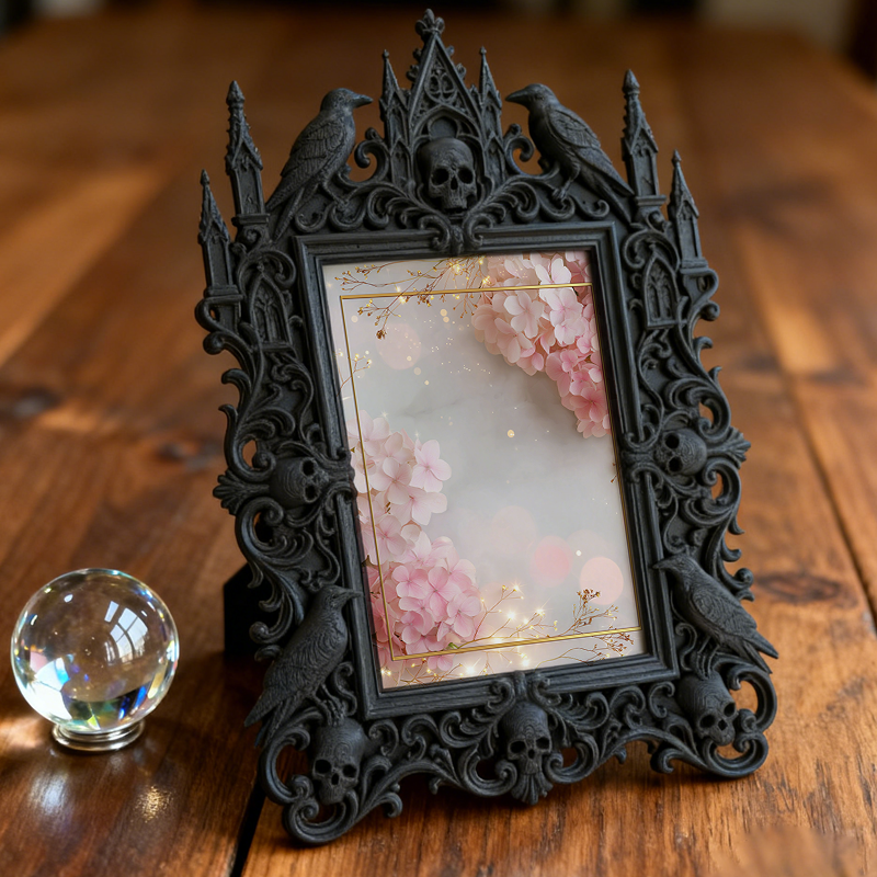 Trendy Gothic Dark-style Photo Frame | Dark Academia Dorm Door Decor, Photo Ornament, Dual-use Display, Waterproof Compact Frame