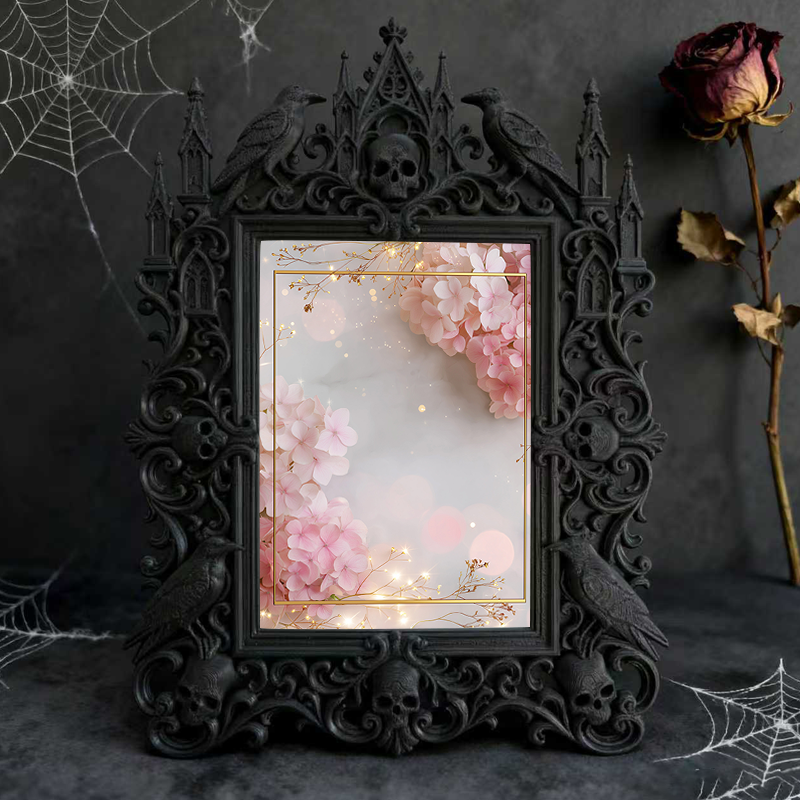 Trendy Gothic Dark-style Photo Frame | Dark Academia Dorm Door Decor, Photo Ornament, Dual-use Display, Waterproof Compact Frame