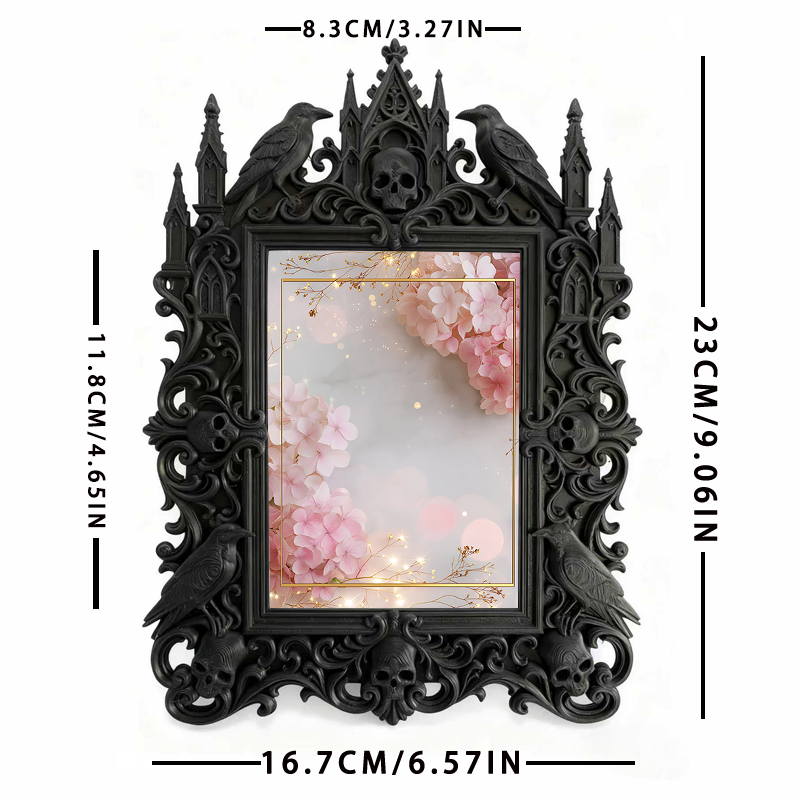 Trendy Gothic Dark-style Photo Frame | Dark Academia Dorm Door Decor, Photo Ornament, Dual-use Display, Waterproof Compact Frame