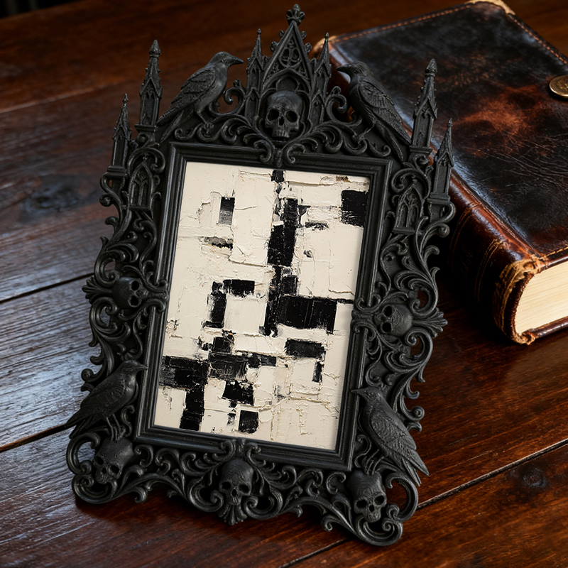 Premium Gothic Dark-style Photo Frame | Ghost Hunting Gear Shop Decor, Photo Ornament, Wall-mountable & Tabletop, Waterproof Portable Frame