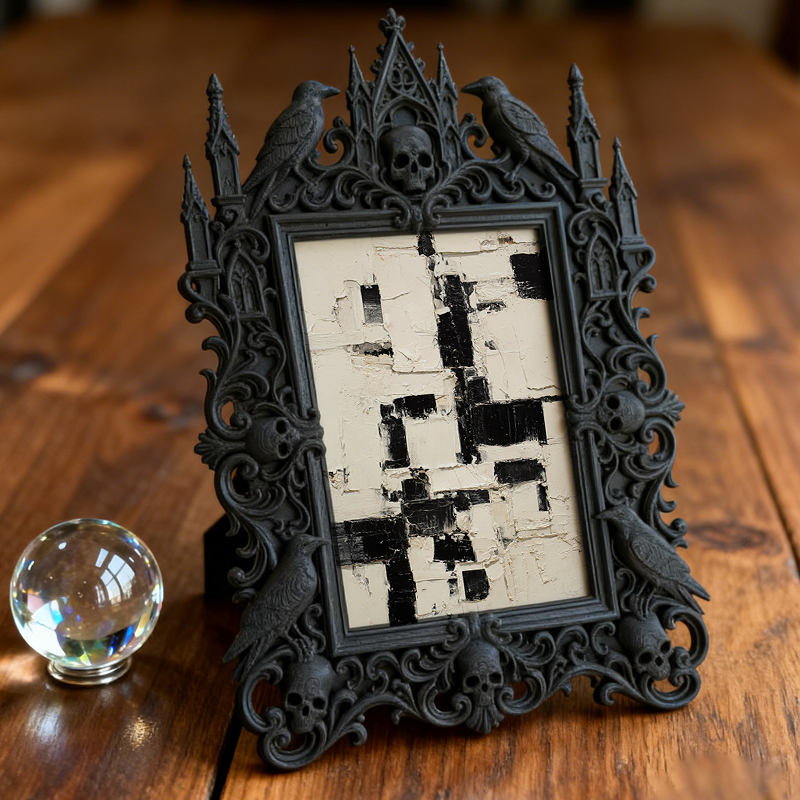 Premium Gothic Dark-style Photo Frame | Ghost Hunting Gear Shop Decor, Photo Ornament, Wall-mountable & Tabletop, Waterproof Portable Frame