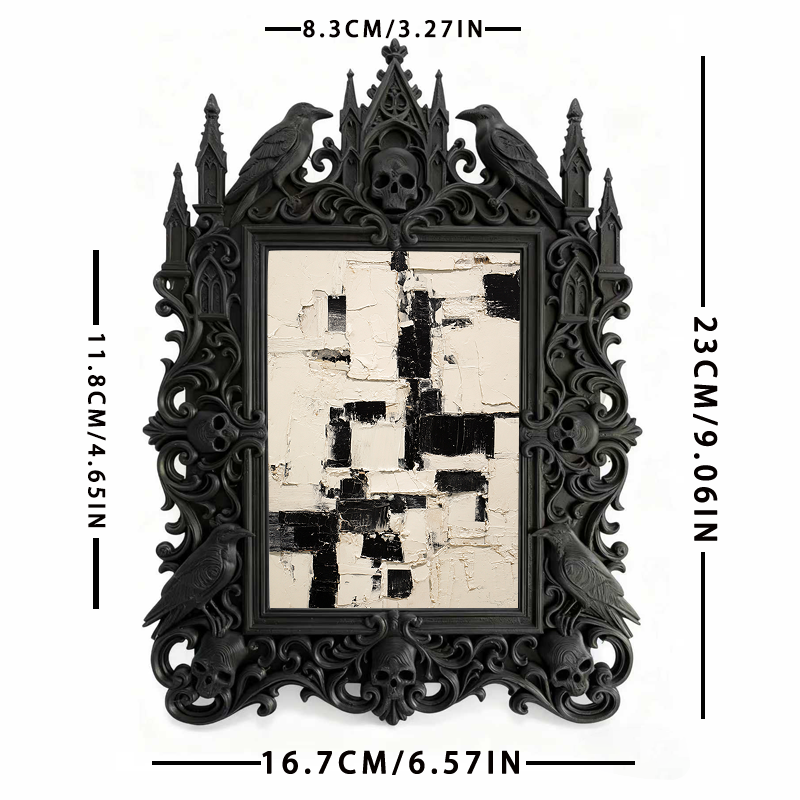 Premium Gothic Dark-style Photo Frame | Ghost Hunting Gear Shop Decor, Photo Ornament, Wall-mountable & Tabletop, Waterproof Portable Frame