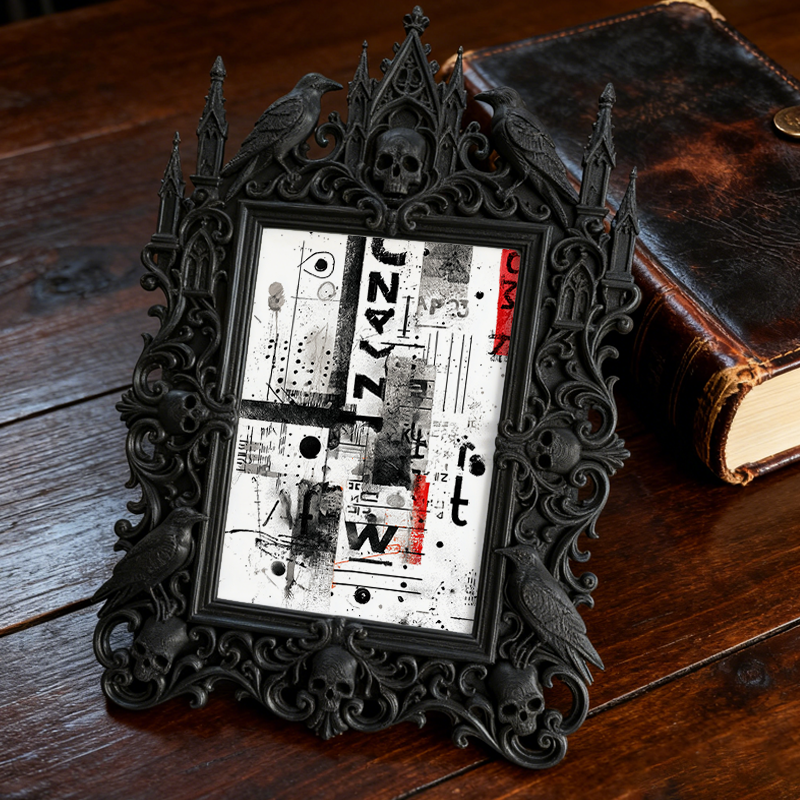 Popular Gothic Dark-style Photo Frame | Gothic Bakery Window Decor, Photo Ornament, Wall/Table Dual-use, Waterproof Heat-resistant Frame