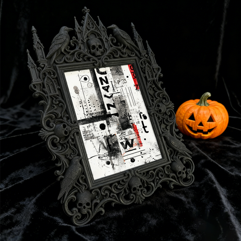 Popular Gothic Dark-style Photo Frame | Gothic Bakery Window Decor, Photo Ornament, Wall/Table Dual-use, Waterproof Heat-resistant Frame
