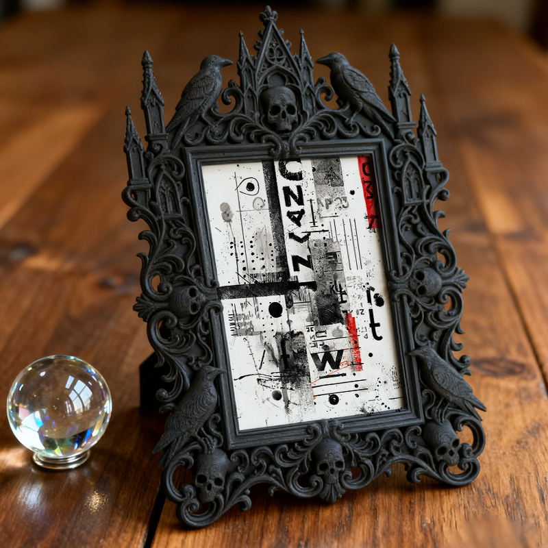 Popular Gothic Dark-style Photo Frame | Gothic Bakery Window Decor, Photo Ornament, Wall/Table Dual-use, Waterproof Heat-resistant Frame