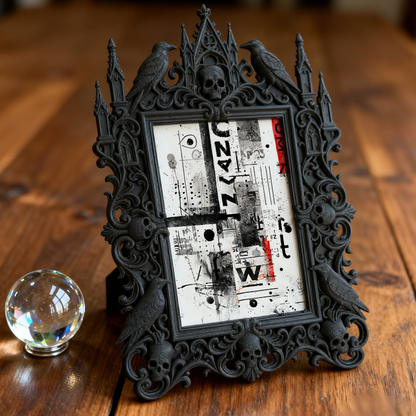 Popular Gothic Dark-style Photo Frame | Gothic Bakery Window Decor, Photo Ornament, Wall/Table Dual-use, Waterproof Heat-resistant Frame