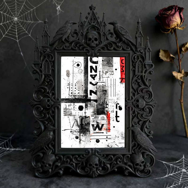 Popular Gothic Dark-style Photo Frame | Gothic Bakery Window Decor, Photo Ornament, Wall/Table Dual-use, Waterproof Heat-resistant Frame