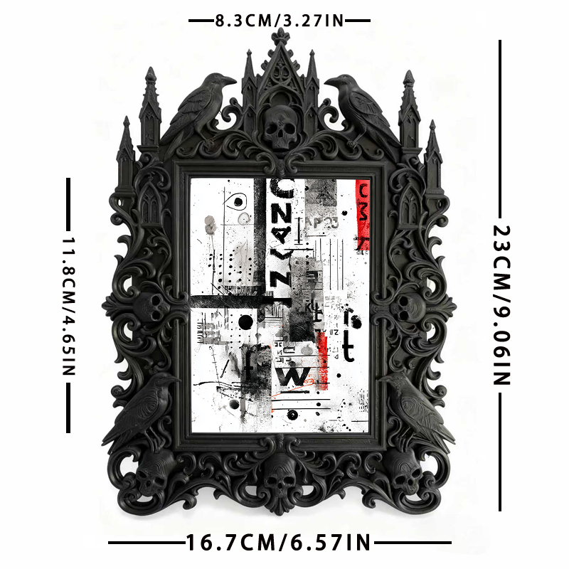 Popular Gothic Dark-style Photo Frame | Gothic Bakery Window Decor, Photo Ornament, Wall/Table Dual-use, Waterproof Heat-resistant Frame