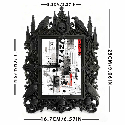 Popular Gothic Dark-style Photo Frame | Gothic Bakery Window Decor, Photo Ornament, Wall/Table Dual-use, Waterproof Heat-resistant Frame