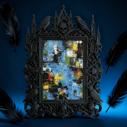 Top-rated Gothic Dark-style Photo Frame | Horror Escape Room Clue Wall Decor, Photo Ornament, Dual-use Display, Waterproof Reusable Frame