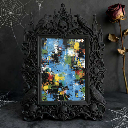 Top-rated Gothic Dark-style Photo Frame | Horror Escape Room Clue Wall Decor, Photo Ornament, Dual-use Display, Waterproof Reusable Frame