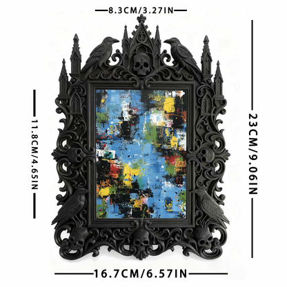 Top-rated Gothic Dark-style Photo Frame | Horror Escape Room Clue Wall Decor, Photo Ornament, Dual-use Display, Waterproof Reusable Frame