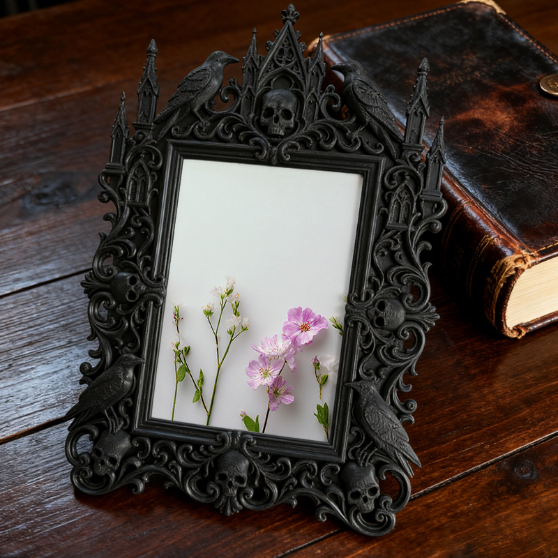 Bestseller Gothic Dark-style Photo Frame | Gothic Hair Salon Waiting Area Decor, Photo Ornament, Wall-mountable & Tabletop, Waterproof Stain