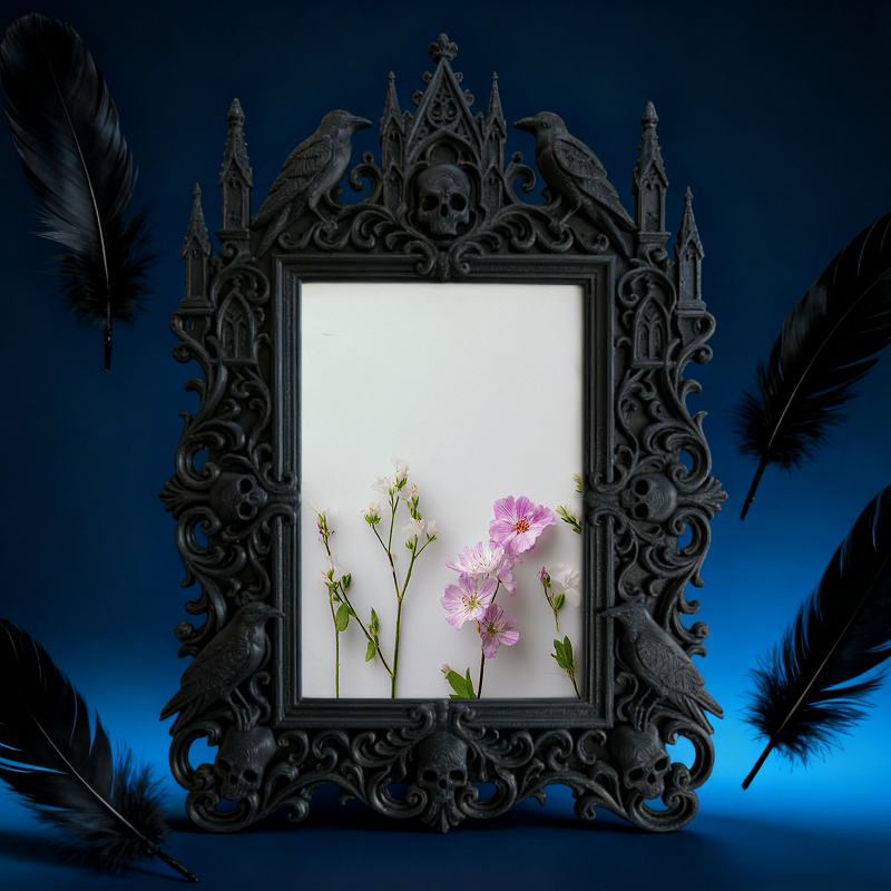 Bestseller Gothic Dark-style Photo Frame | Gothic Hair Salon Waiting Area Decor, Photo Ornament, Wall-mountable & Tabletop, Waterproof Stain