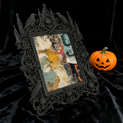 Hot-selling Gothic Dark-style Photo Frame | Dark Floral Arrangement Studio Decor, Photo Ornament, Wall/Table Dual-use, Waterproof Elegant Fr