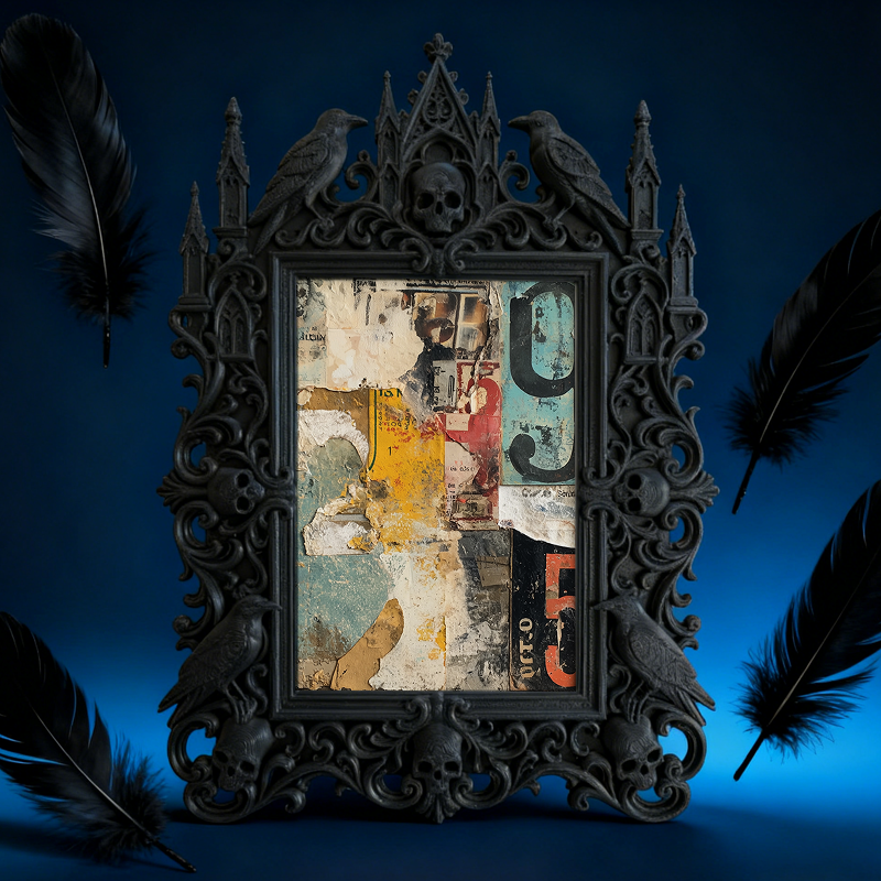 Hot-selling Gothic Dark-style Photo Frame | Dark Floral Arrangement Studio Decor, Photo Ornament, Wall/Table Dual-use, Waterproof Elegant Fr