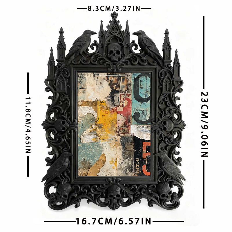 Hot-selling Gothic Dark-style Photo Frame | Dark Floral Arrangement Studio Decor, Photo Ornament, Wall/Table Dual-use, Waterproof Elegant Fr