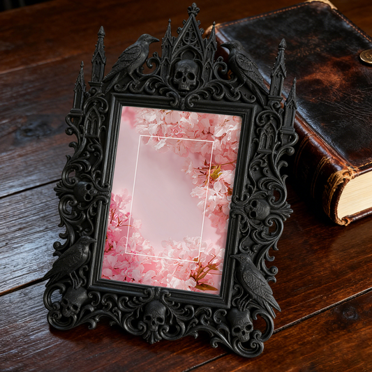 Luxury Gothic Dark-style Photo Frame | Vampire LARP Castle Bedroom Decor, Photo Ornament, Wall-mountable & Tabletop, Waterproof High-grade F