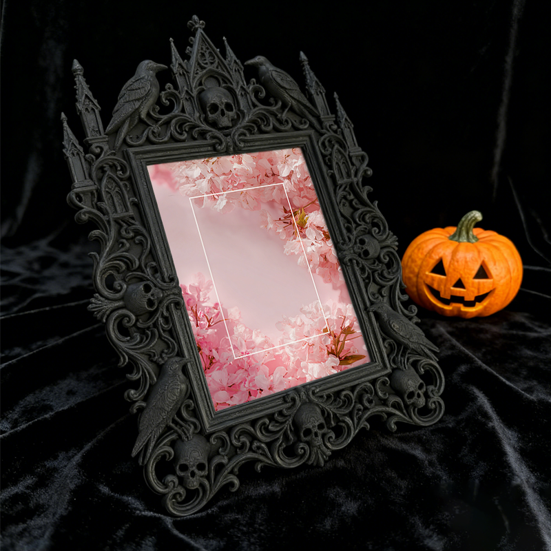 Luxury Gothic Dark-style Photo Frame | Vampire LARP Castle Bedroom Decor, Photo Ornament, Wall-mountable & Tabletop, Waterproof High-grade F
