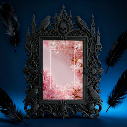 Luxury Gothic Dark-style Photo Frame | Vampire LARP Castle Bedroom Decor, Photo Ornament, Wall-mountable & Tabletop, Waterproof High-grade F