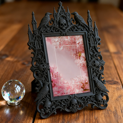 Luxury Gothic Dark-style Photo Frame | Vampire LARP Castle Bedroom Decor, Photo Ornament, Wall-mountable & Tabletop, Waterproof High-grade F