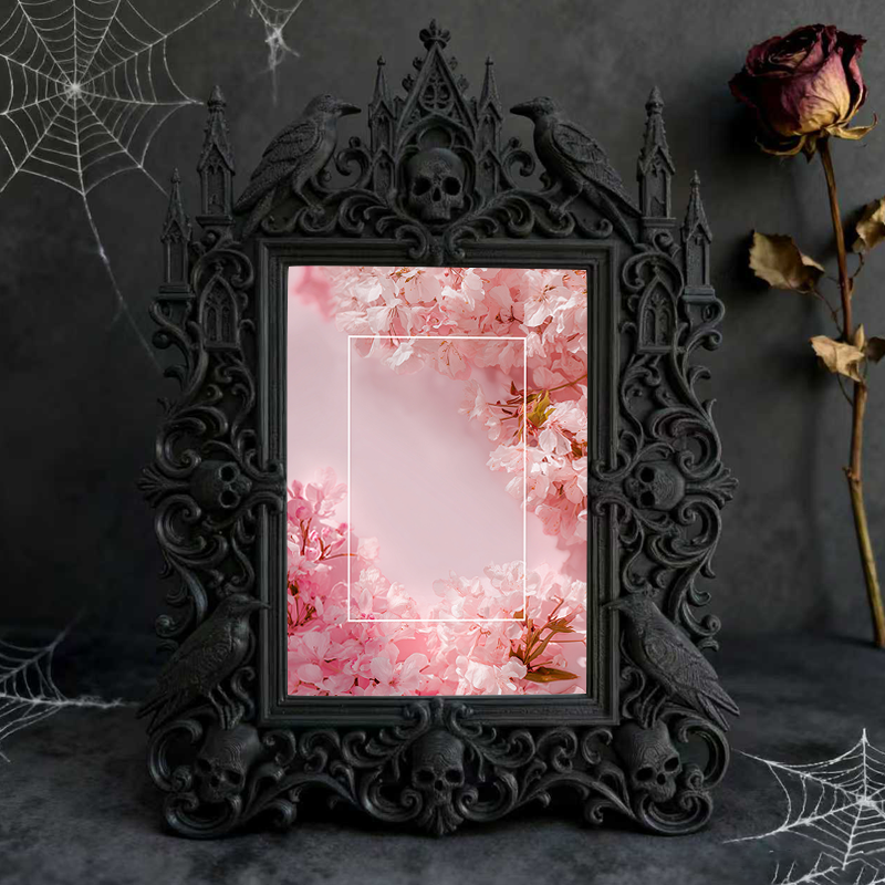 Luxury Gothic Dark-style Photo Frame | Vampire LARP Castle Bedroom Decor, Photo Ornament, Wall-mountable & Tabletop, Waterproof High-grade F