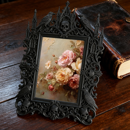 Trendy Gothic Dark-style Photo Frame | Paranormal Podcast Studio Decor, Photo Ornament, Dual-use Display, Waterproof Slim Plastic Frame