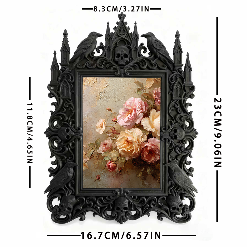 Trendy Gothic Dark-style Photo Frame | Paranormal Podcast Studio Decor, Photo Ornament, Dual-use Display, Waterproof Slim Plastic Frame
