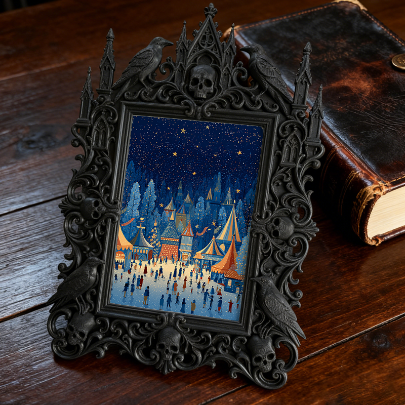 Premium Gothic Dark-style Photo Frame | Gothic Candle Making Studio Decor, Photo Ornament, Wall-mountable & Tabletop, Waterproof Anti-slip F
